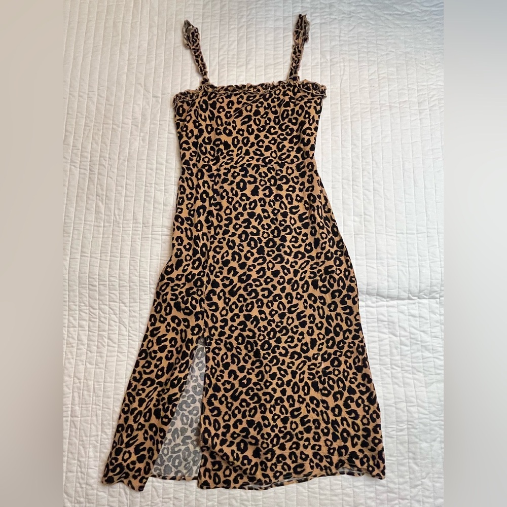 Miami leopard print midi dress